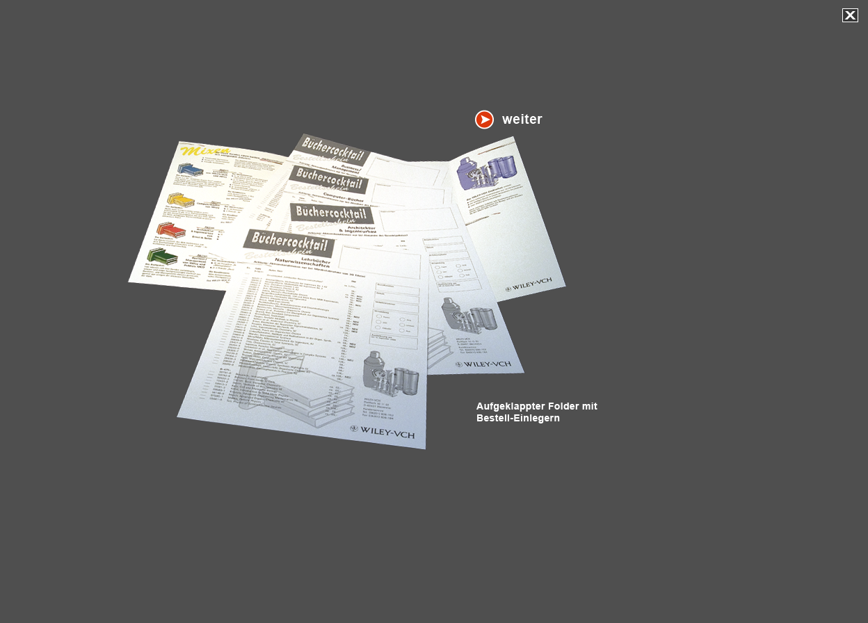 Abbildung aufgeschlagene Wiley-VCH "BücherCocktail"-Mappe